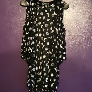 Celestial sun and moon dress shirt